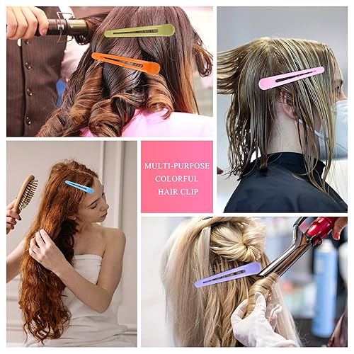 Miniatura 7 de Pinzas para el pelo para mujer, 12 pinzas para el pelo de cocodrilo, pinzas de pelo de cocodrilo, pinzas para el pelo de pato con pico de pato