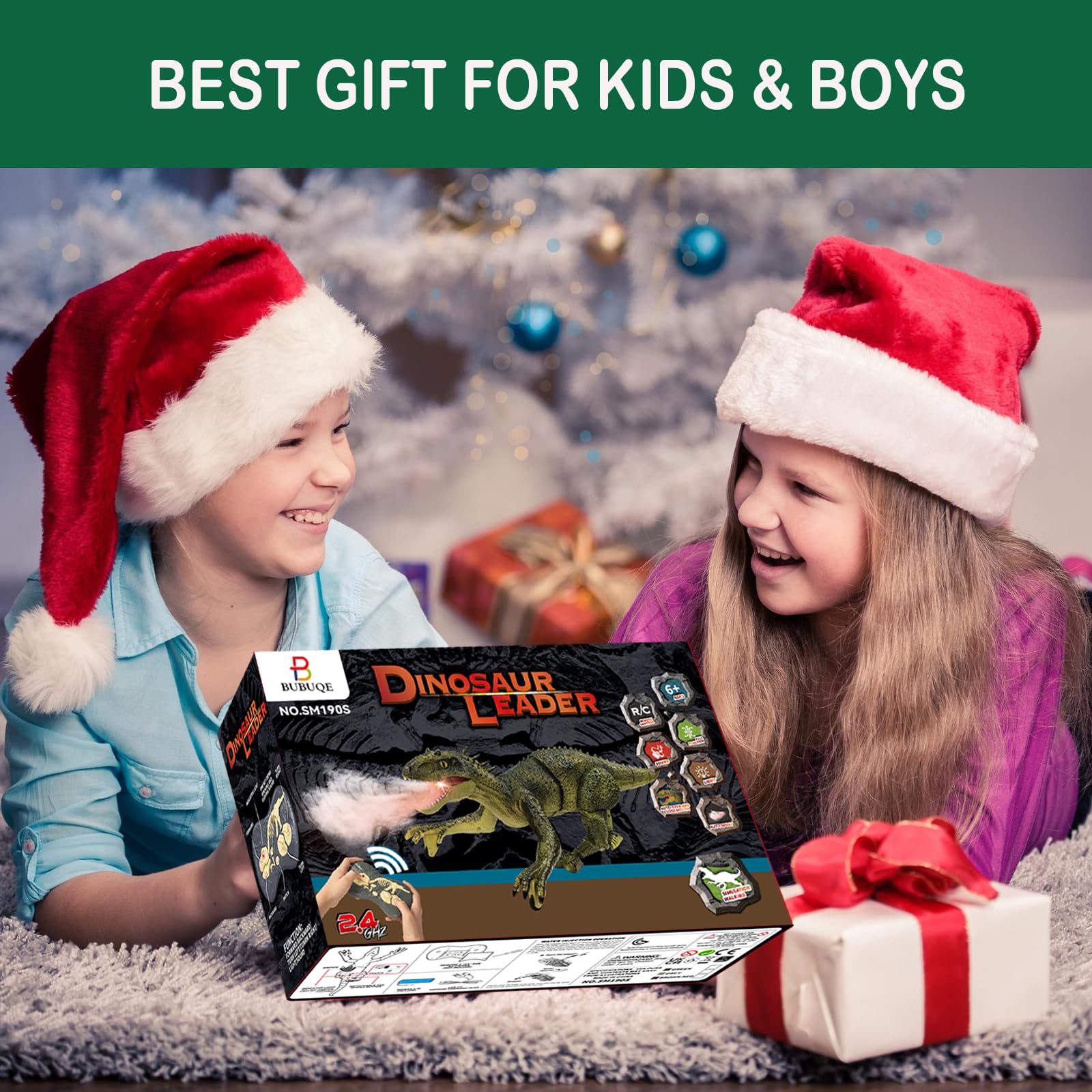 Dinosaurio de control remoto T Rex para niños, juguete electrónico RC Spray Raptor de 2.4 GHz, luz LED para caminar, recargable, regalo de cumpleaños para niños y niñas de 3 a 5 años en adelante