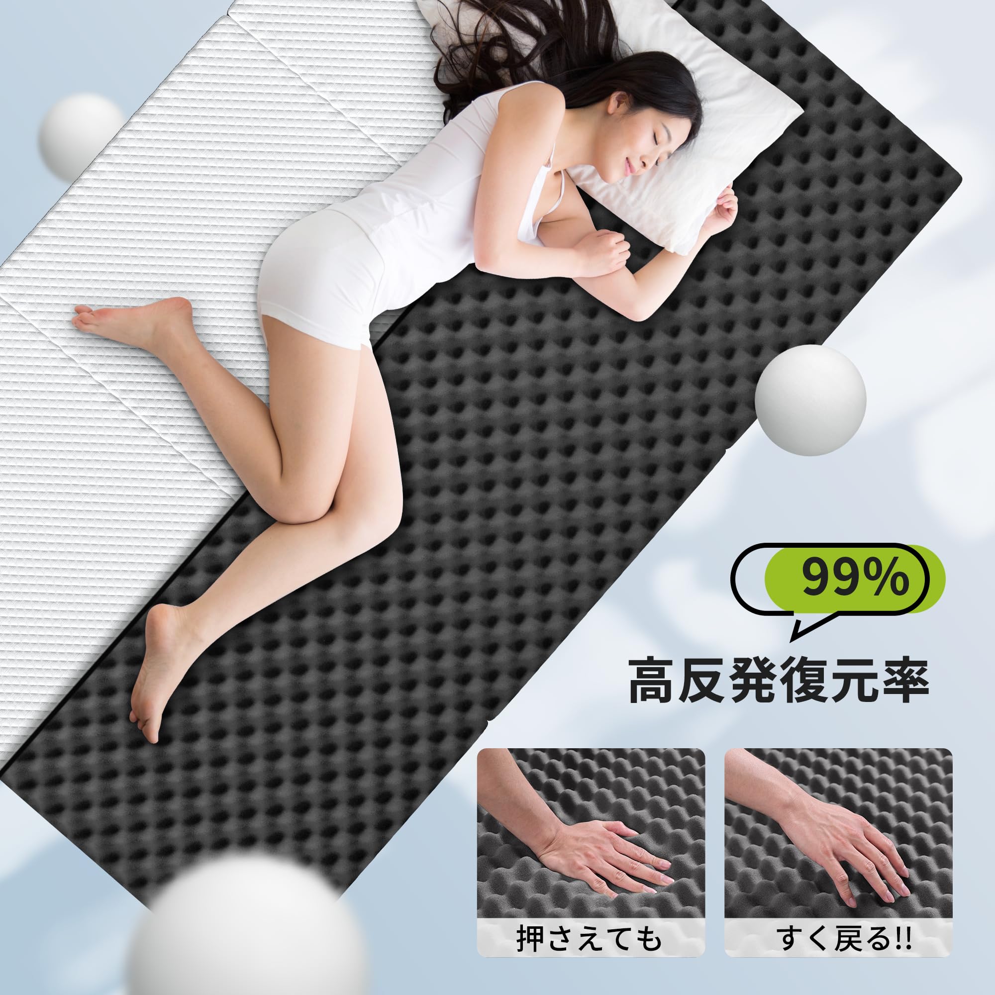 Amazon｜マットレス シングル 3つ折り- ATOPEN 高反発マットレス