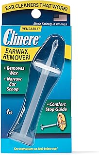Clinere Ear Cleaner Earwax Remover Reusable Tool with Comfort Guide, Narrow Ear Scoop for Safely & Gently Cleaning Ear Canal at Home, Earwax Removal Cleaning Tool, Itchy Ears, Ear Wax Buildup, 1ct