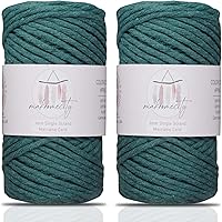 Vista 98 de Makromecity, Cordón de macramé de un solo hilo de 3 mm x 100 yardas (300 pies) Hilo de algodón azul marino de 3 mm de un solo hilo para arte