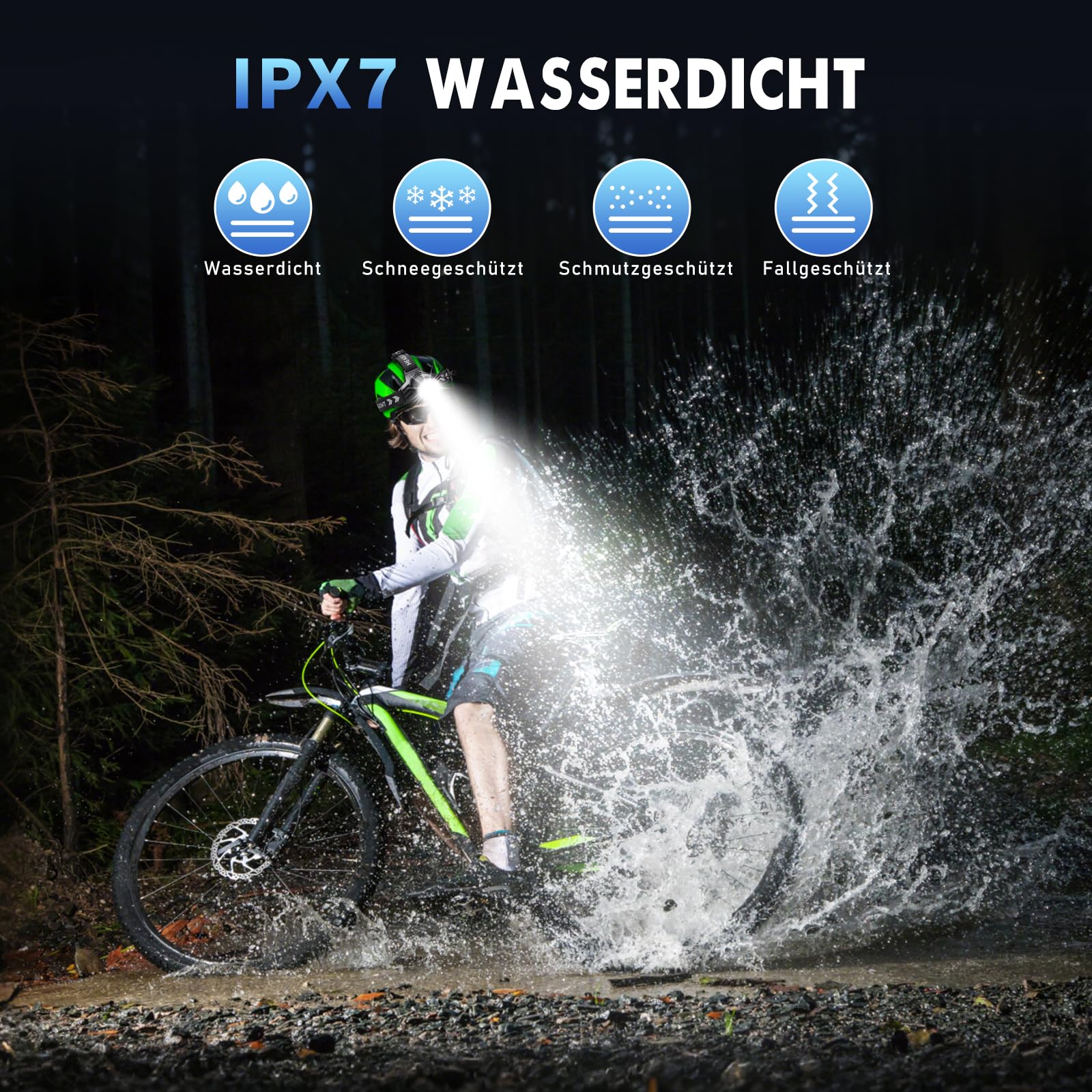 WUBEN H1 Hoofdlamp, oplaadbaar, krachtig, 1200 lumen, campinglantaarn, led, instelbare helderheid, 10 modi, campingverlichting, waterdicht, voor kamperen, bivak, vissen, wandelen enz
