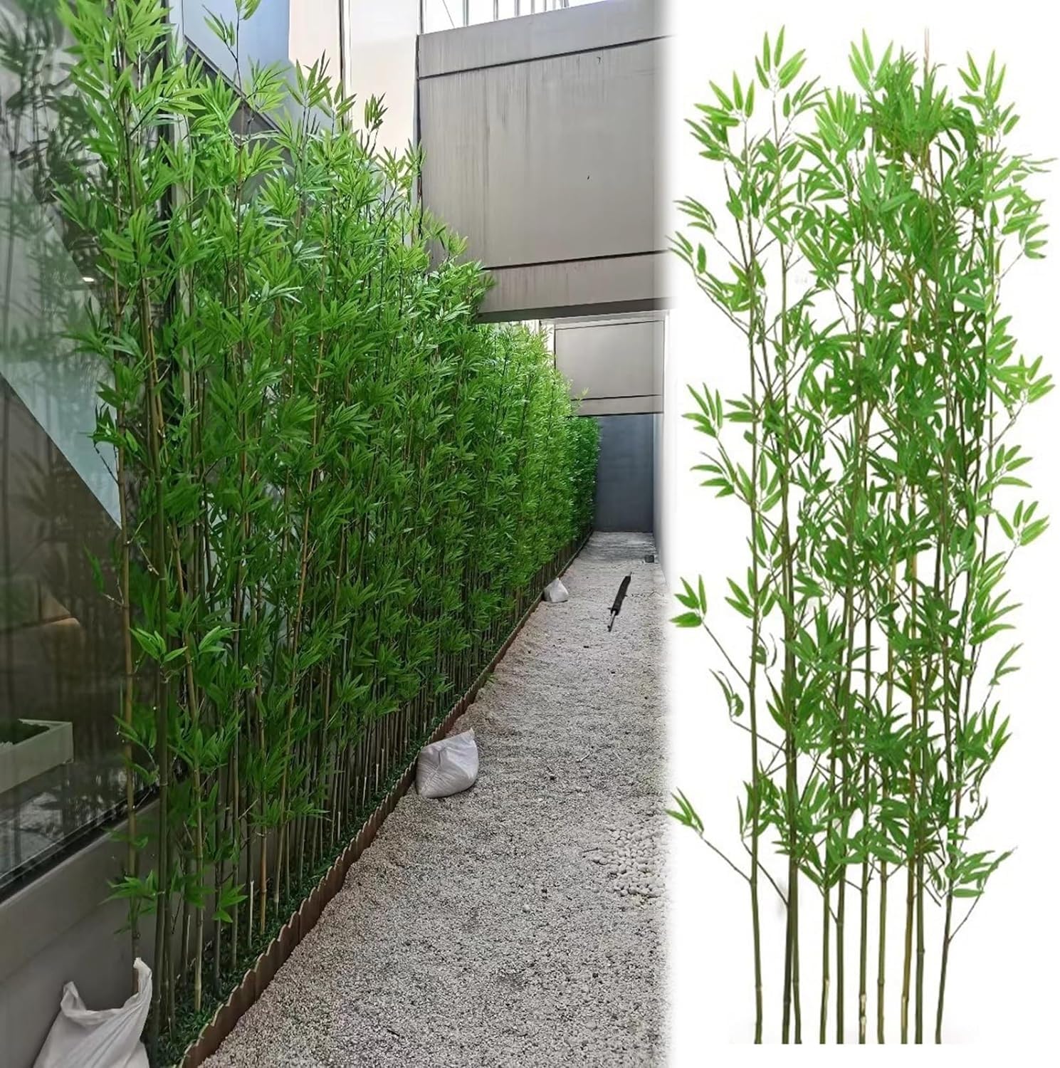 Separé da esterno Albero di bambù artificiale per esterni 1,5 m di altezza, Pianta dell'albero finto per lo schermo decorativo per la privacy(10 Pack,2m/6.5ft Tall)