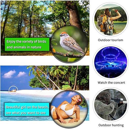 Miniatura 8 de BORWOLF - Prismáticos de gran amplitud con zoom 10X-30X gran angular para caza