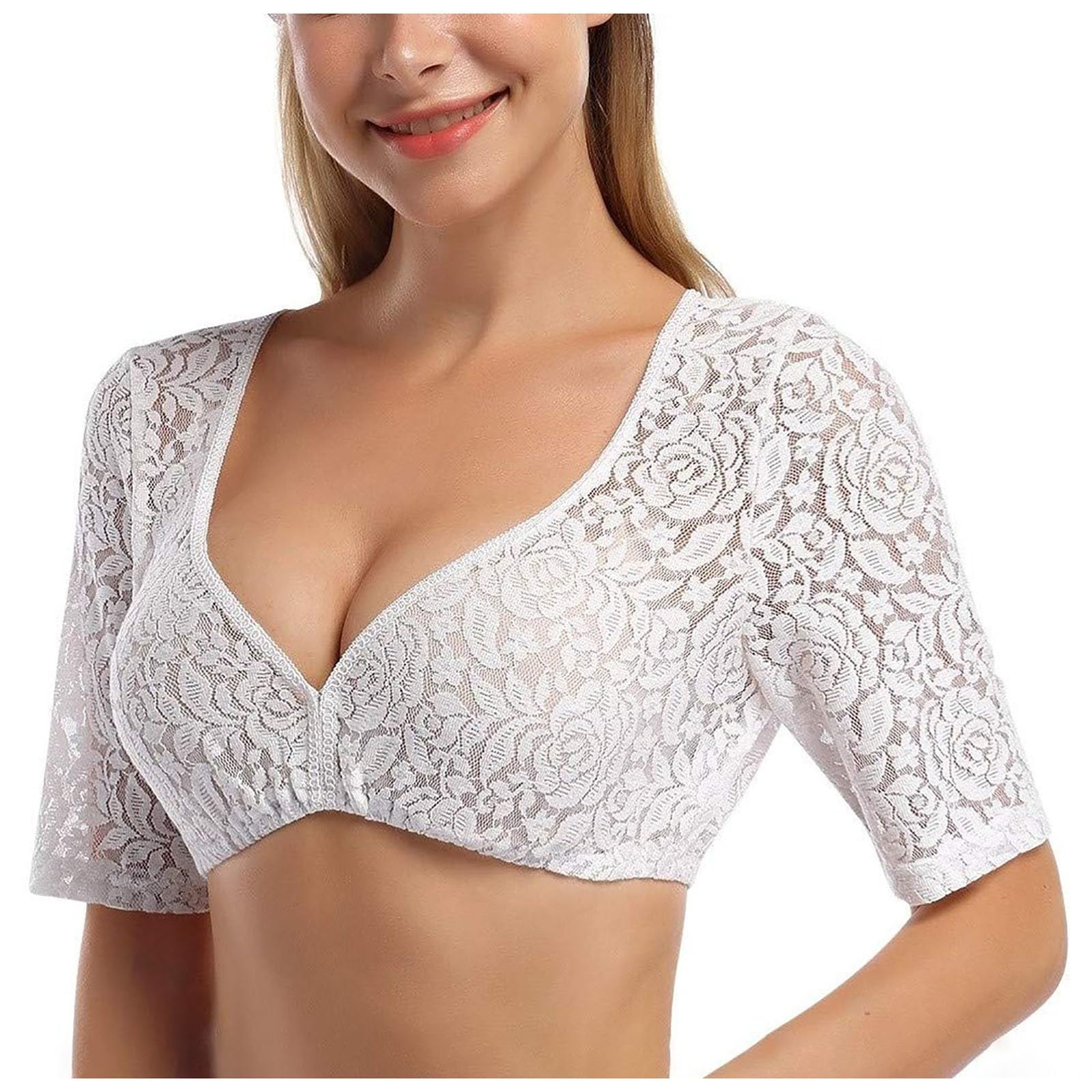 Generisch Dirndlblusen Für Damen Trachtenbluse Damen Dirndl Bluse Damen Transparent Mit Dirndl Bluse Spitze Bayerischem Trachtenmieder Schlicht Spitze Oberteile Blusen Für Oktoberfest Und Festnächte