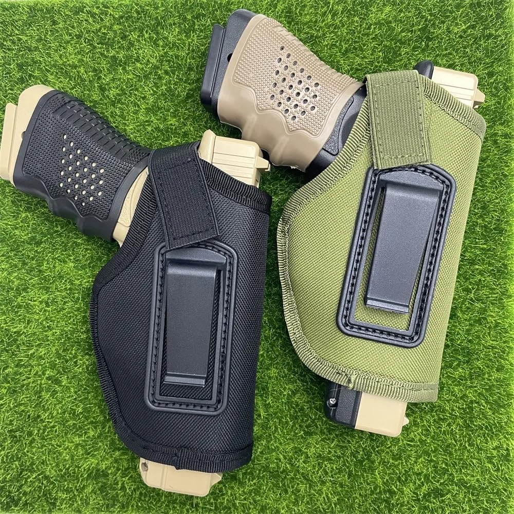 Peminkoo Fondina Tattica Universale per Pistola Fondine per Trasporto Nascosto Clip in Metallo per Cintura Fondina IWB OWB Borsa per Pistola Airsoft per G1OCK 17 19 22 23 32 33 Ruger