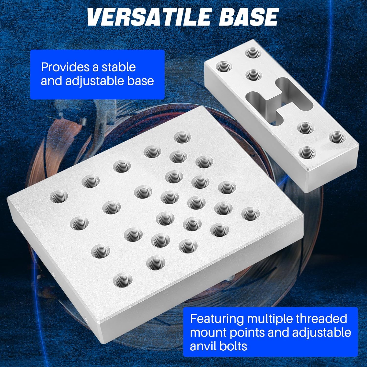 DASBET Universal Drill Press Support Block Plate Tool Set | 30 Ton Bearing and Bushing Repair Removal Installation for Workshop Press Applications