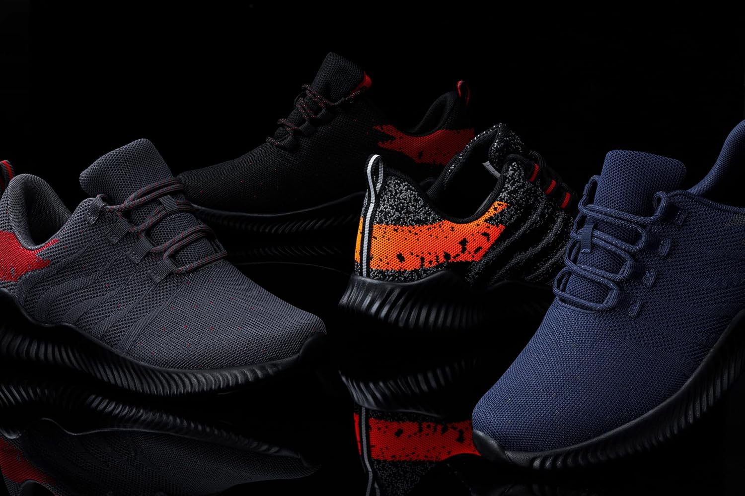 CALTO Men's Invisible Height Increasing Elevator Shoes - Black/Red Ultra Lightweight Sporty Sneakers - 2.8 Inches Taller - Q215 - Size 10 D(M) US - Image 9