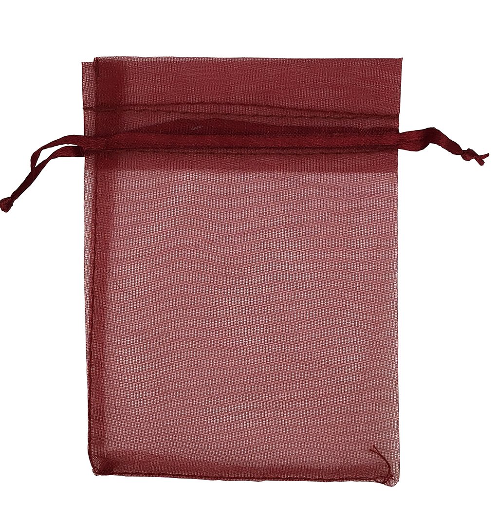 AIEDE 50pcs 6x9 Inches Sheer White Organza Drawstring Pouches Gift Bags Jewelry Holder (Red)