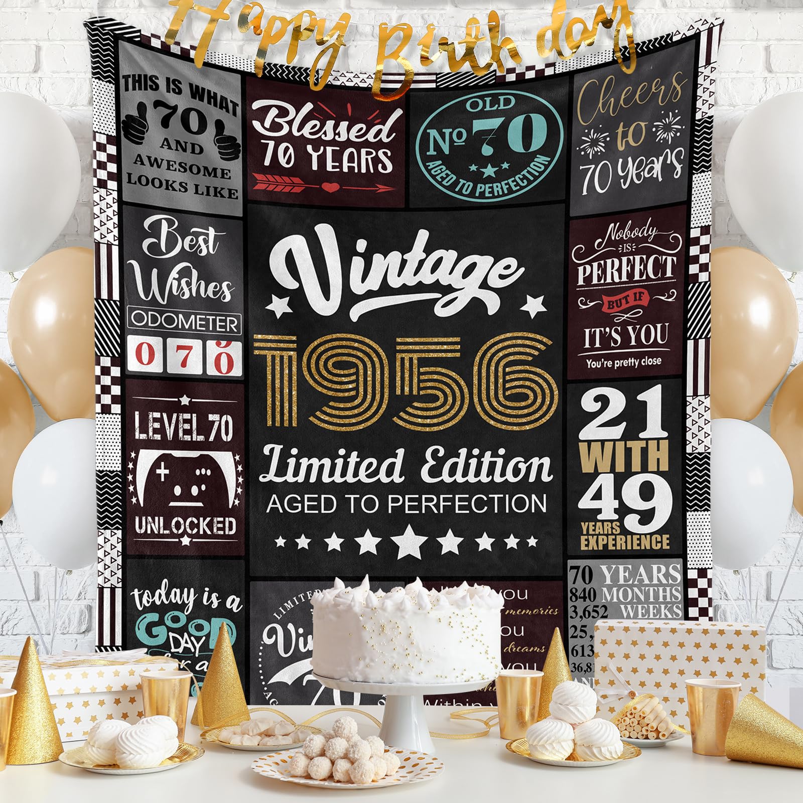 70th Birthday Gifts for Men, 70 Year Old Birthay Blanket Gifts for Men 70th Birthday Gift Ideas