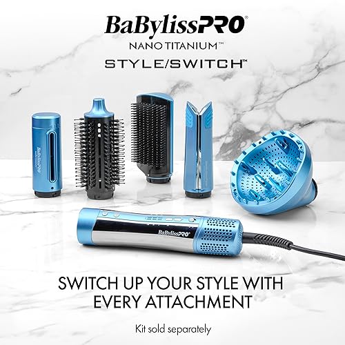 Miniatura 6 de StyleSwitch Ionic Multi-Styler, Air Styler and Hair Dryer, Lightweight Hot Air Brush with 5 Attachments, Automatic Dual Voltage
