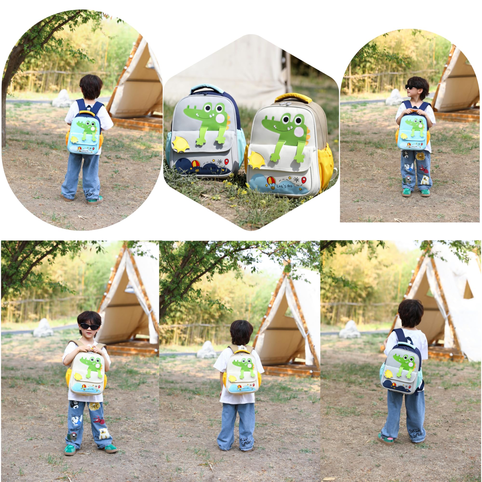 ZHANAO Mochila para niños pequeños, mochila de dinosaurio para niños, jardín de infantes, preescolar, mochila escolar para niños y niñas