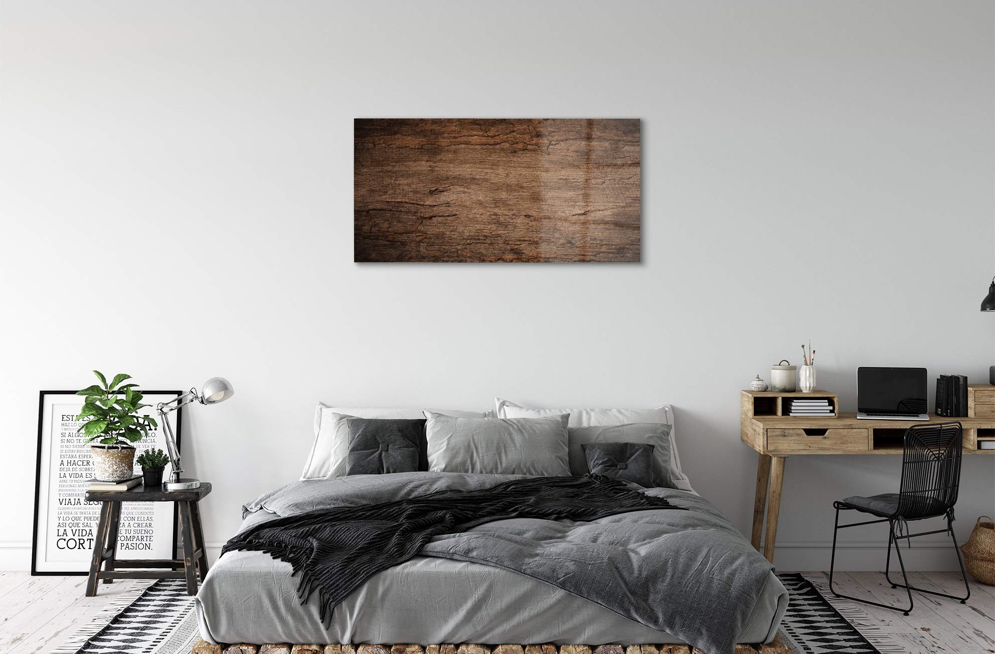 Tulup Impresión acríl Acrílico 100x50cm Impresa Decoración Imagen Cuadro sobre acríl Pinturas – Textura De Madera del Grano