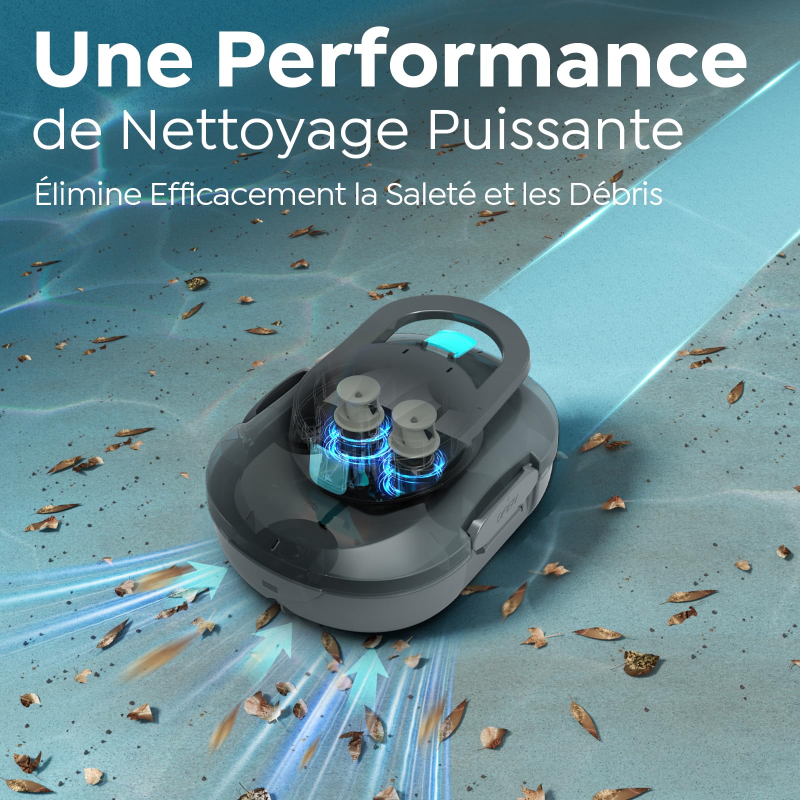 S1PRO (Version 2026) Robot Piscine, Autonomie 120 Min pour Piscines Hors Sol 100m², Aspirateur Piscine Double Moteur, Nettoyeur de Piscine Compact et Léger, Stationnement Automatique, Gris