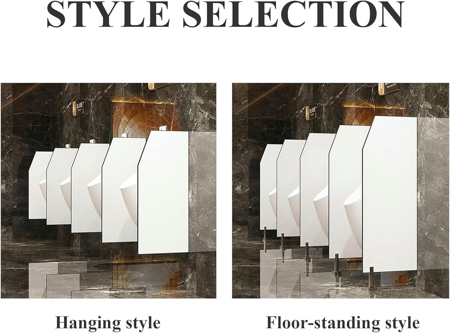 Urinal Board with Urinal Deflector, Urinary Partition with Stainless Steel Accessories, Urinal Screen, Wall Dividing Partition, Public Bathing Partition, Screen,