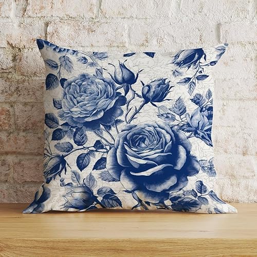 Zyadsinoudor Blue Floral Pillow Cover Asian Oriental Pillowcase 24x24in Decorative Pillow Home Cotton Linen Elegant Throw Pillow Case for Couch Sofa Zyadsinoudor Blue Floral Pillow Cover Asian Oriental Pillowcase 24x24in Decorative Pillow Home Cotton Linen Elegant Throw Pillow Case for Couch Sofa