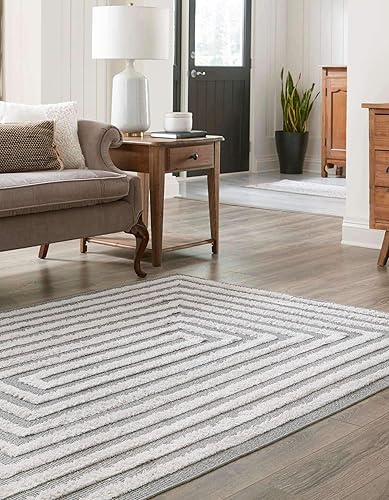 Miniatura 2 de Unique Loom Casa Collection - Alfombra rectangular Toluca (9 pies 10 pies x 12 pies 2 pies, rectangular, gris antracitamarfil)