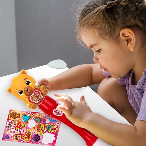 Miniatura 5 de ArtCreativity Varita de burbujas iluminada para el día de San Valentín para niños pequeños, juguete de burbujas de corazón con luces, música y