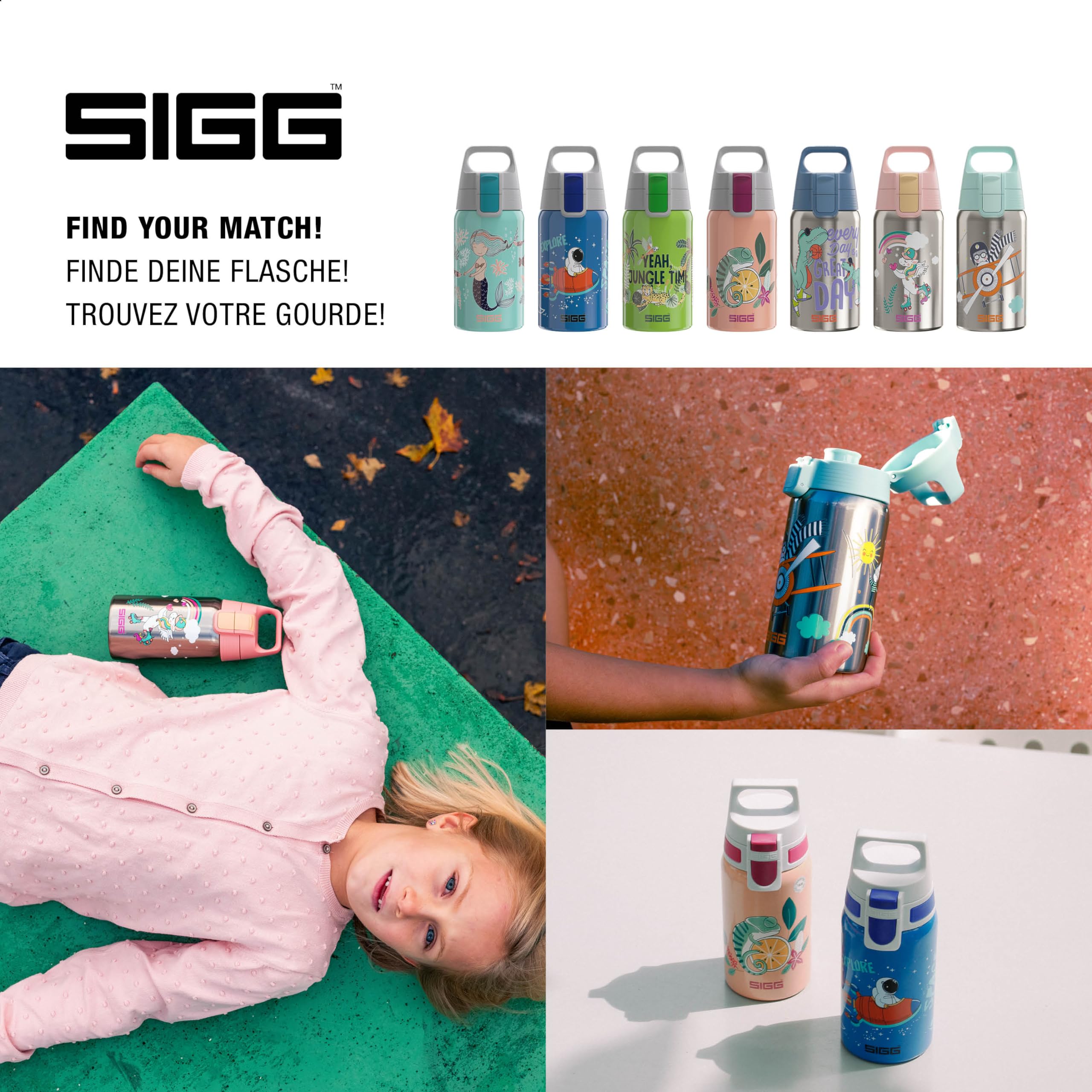 SIGG - Borraccia Bambini In Acciaio Inox - Shield One - Perfetta Per Bevande Gassate - Ermetica - Leggera - Senza BPA - 0,5L