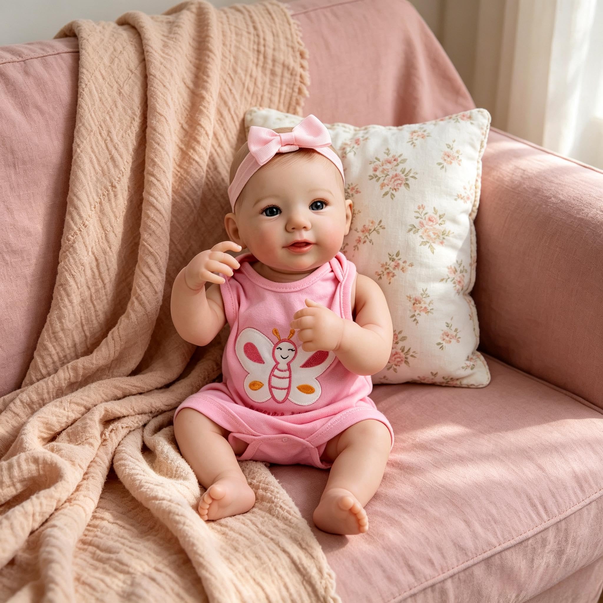 RXDOLL Reborn Baby Dolls silikonowe lalki na całe ciało, winylowe, 45 cm, anatomicznie poprawne, realistyczne, dla noworodka, realistyczne, dla niemowląt, wodoodporna, zabawka, prezenty dla dzieci w