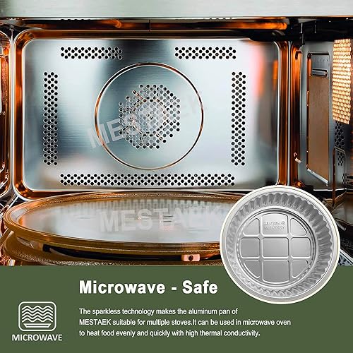 Miniatura 7 de Sartenes de papel de aluminio resistentes de 10 pulgadas con tapas (paquete de 5), 2 latas de papel de aluminio reutilizables más gruesas y