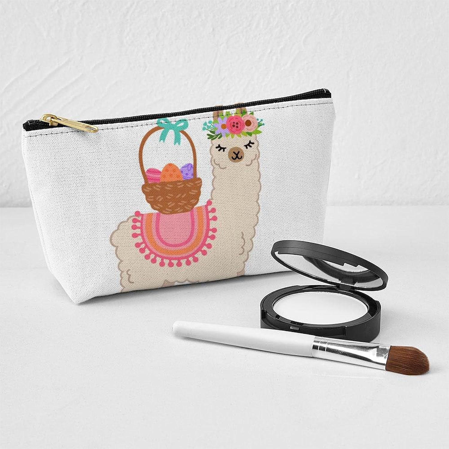 CafePress Easter ALPACHA 8.5" x 4.5" Zipper Cosmetic Pouch