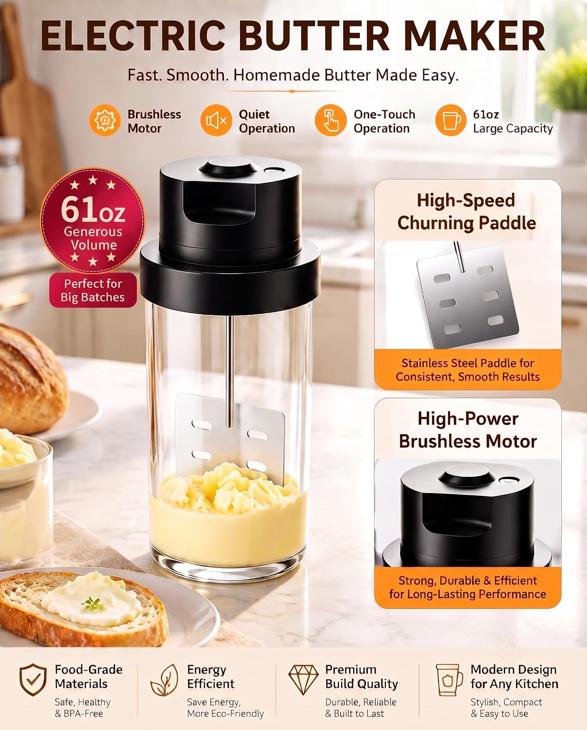 Electric Butter Churner for Butter Maker
