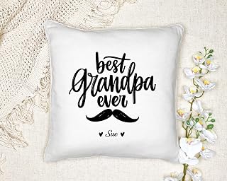 Beaver Fun, Best Grandpa Ever Cushion with Custom Grandkids Names, Custom Birthday Gift for Grandpa from Grandkids, Grandpa Throw Pillow, Father's Day Gift