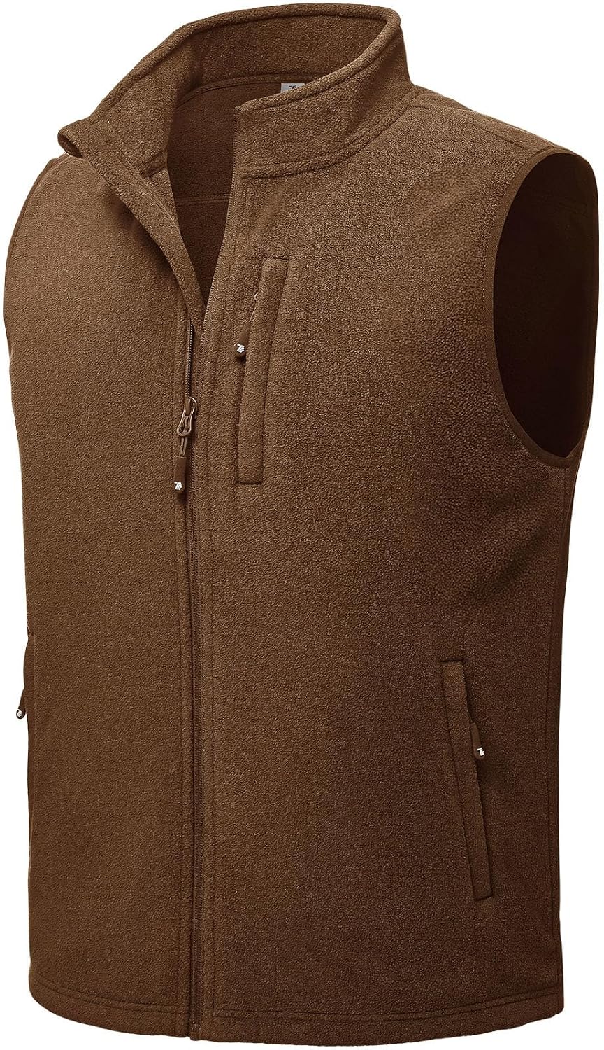 Rdruko Men's Lightweight Fleece Vests Outerwear Full Zip Polar Vest