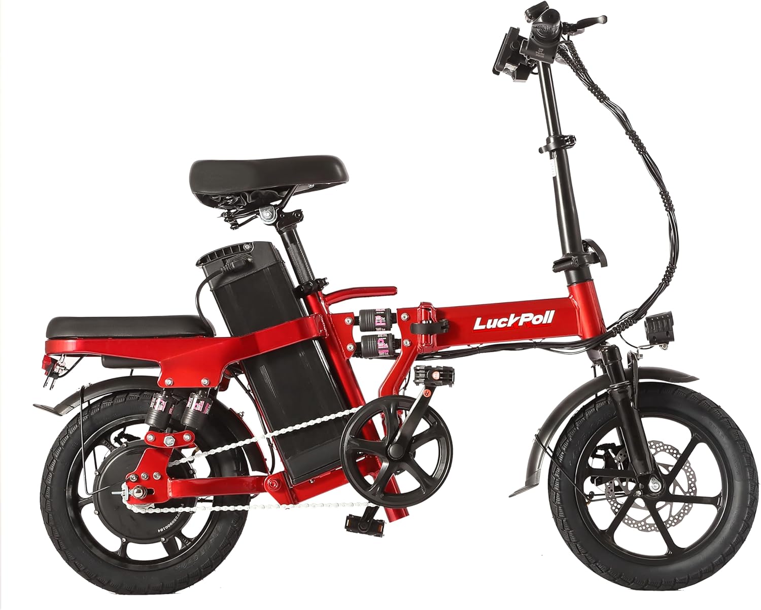 Lightweight Folding Mini Electric Bike for Adults–14 Inch Electric Bicycles Ebike,2000W/1000W, 40/28MPH,52V 25Ah & 48V 15Ah,60-80mi Range, Removable Battery