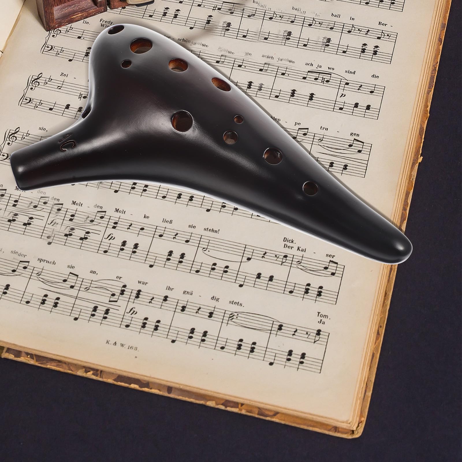 Totority Ocarina Contralto a 12 Fori in Legno per Principianti, Strumento Musicale Tradizionale Leggero Custodia Protettiva, Ocarina per Facile da Suonare e Portatile per Uso Didattico
