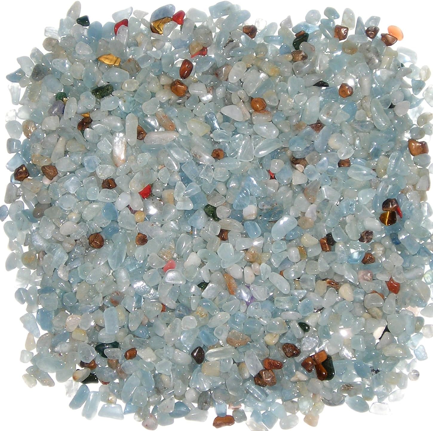 World of Gaia Rocks: Blue Beryl Tumbled Stones 1/2 Lb Bulk Pk 4-10mm