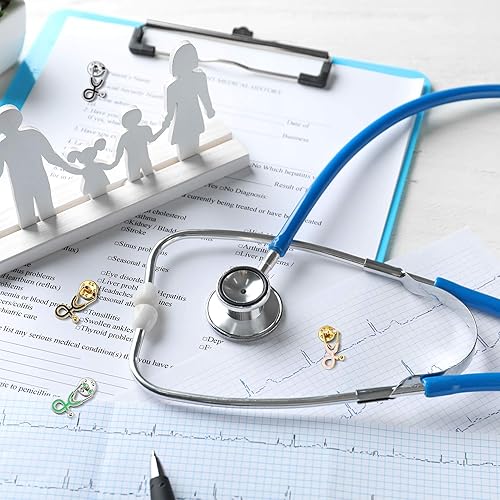 Miniatura 5 de Yaomiao Nurse Doctor Pins Stethoscope Brooch Pins Stethoscope Enamel Lapel Pin Cute Schoolbag Pin Badges for Christmas Doctor Nurse Medical Students