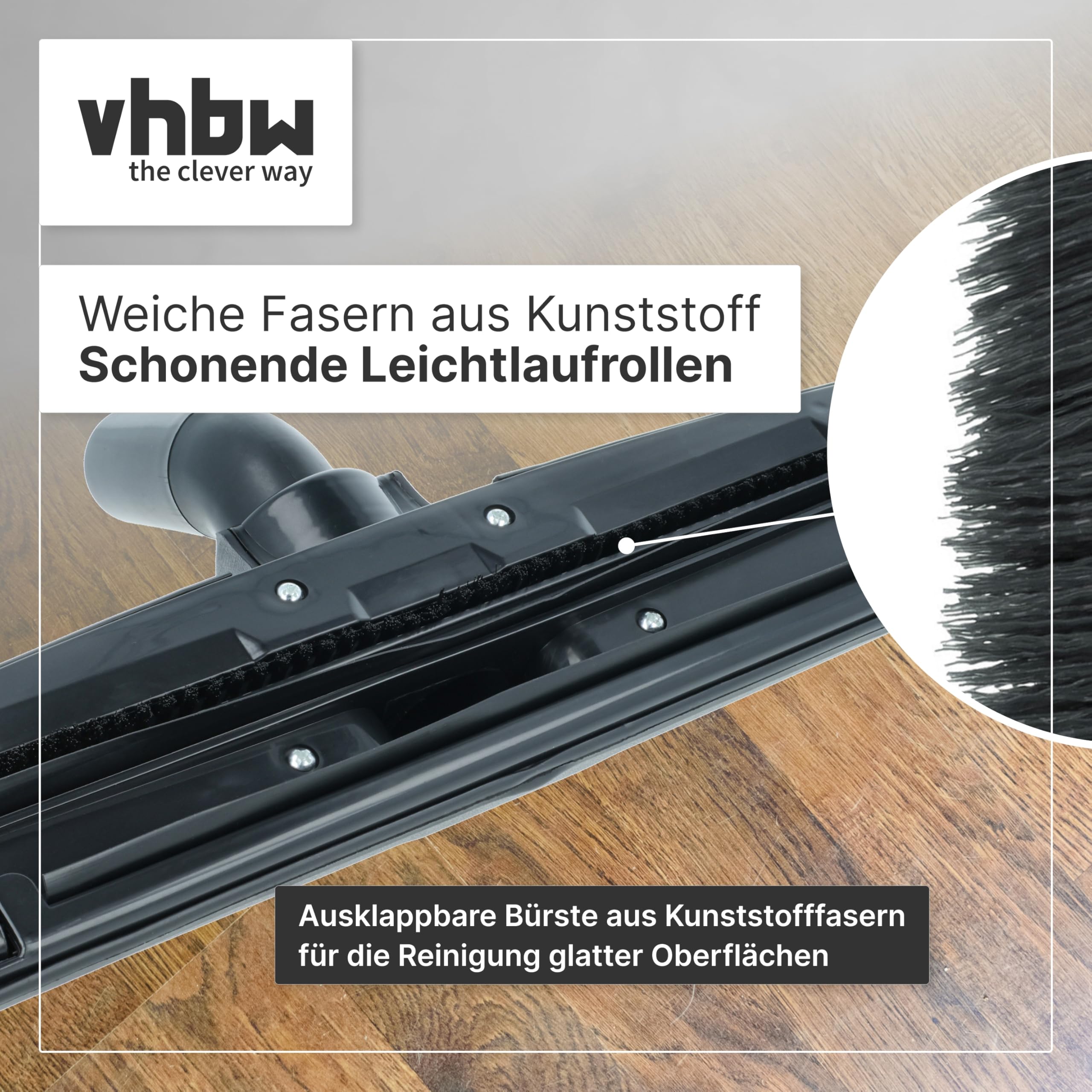 vhbw bocchetta per tappeti compatibile con Hitachi CV-300 P, CV-3300, CV-3200, CV-400P eco, CV-400 eco aspirapolvere con attacco rotondo 32mm