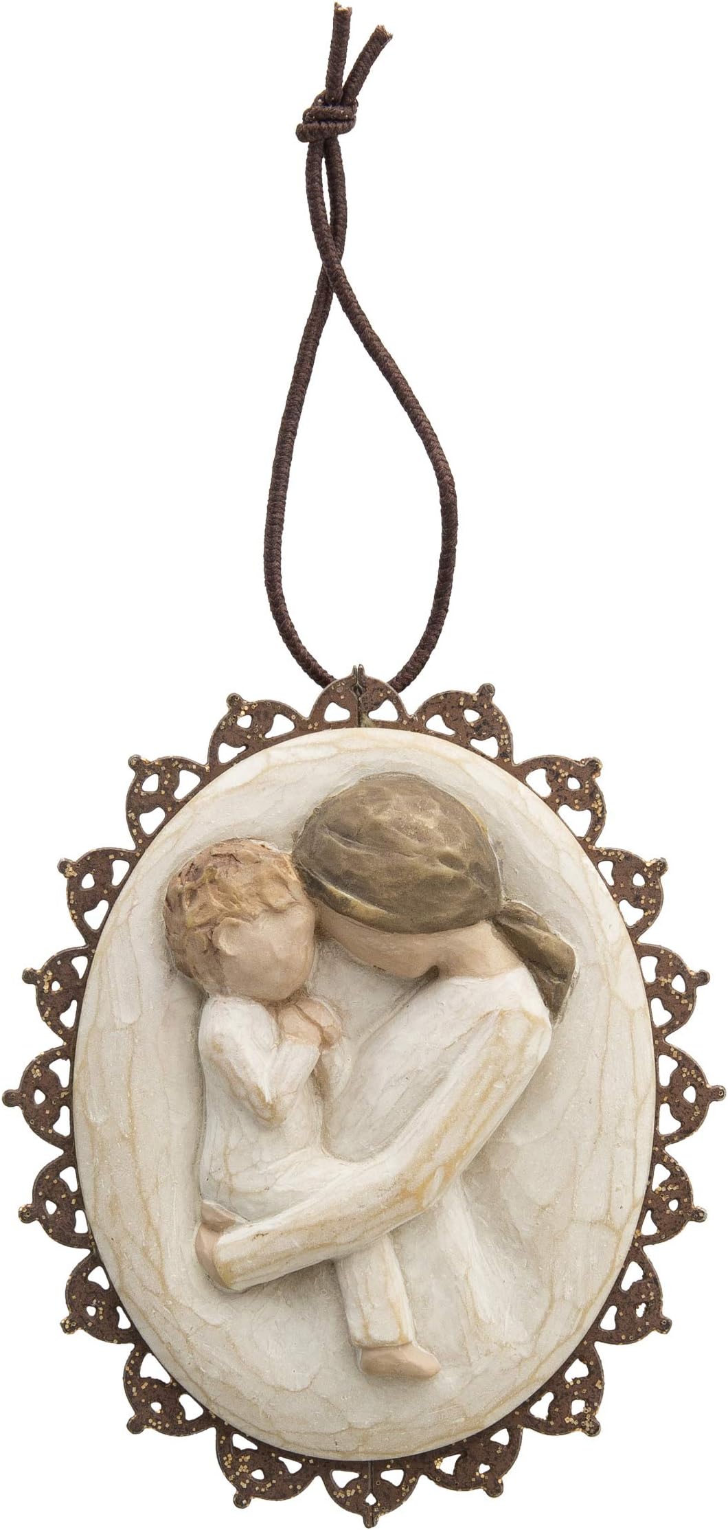 Willow Tree Tenderness Metal-Edged Ornament, Sculpted Hand-Painted bas Relief