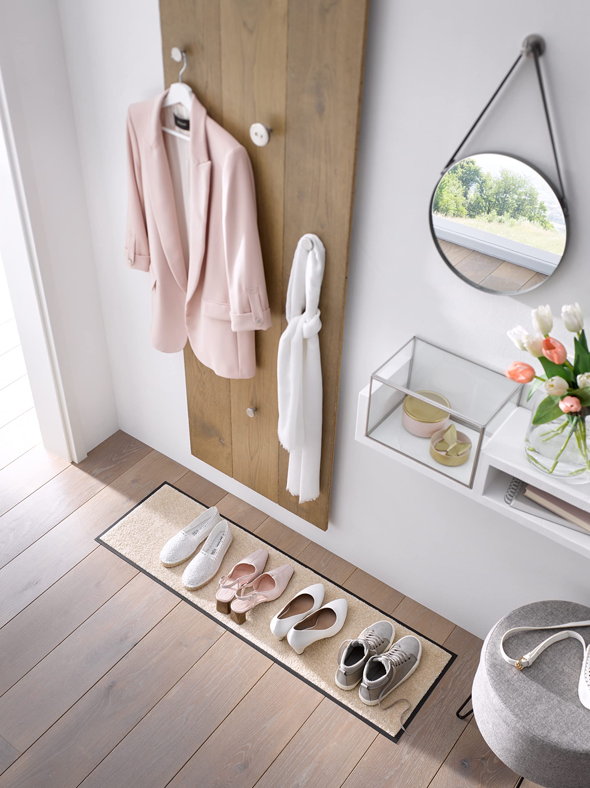 Wash+Dry Tapis de Couloir Lavable, Champagne, 35 x 120 cm, Beige