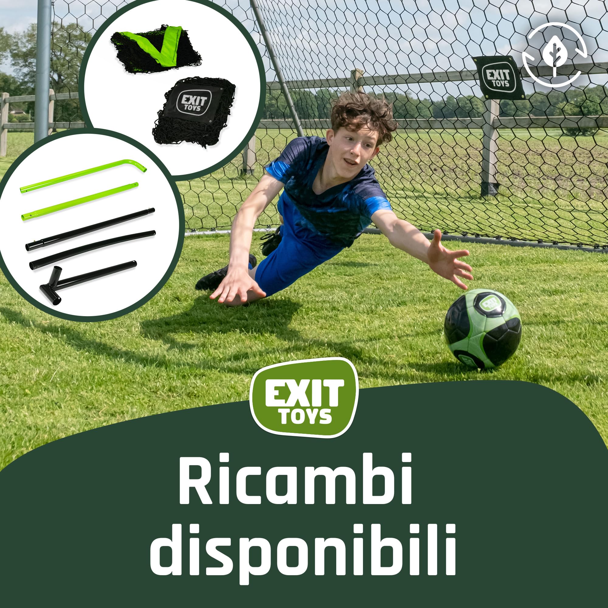 EXIT Scala Porta da Calcio in Alluminio - Leggera - Molto Resistente - Alluminio Inossidabile di Alta Qualità - Porta da Calcio Professionale - Allenati nelle Abilità Calcistiche - 120x80cm - Bianco