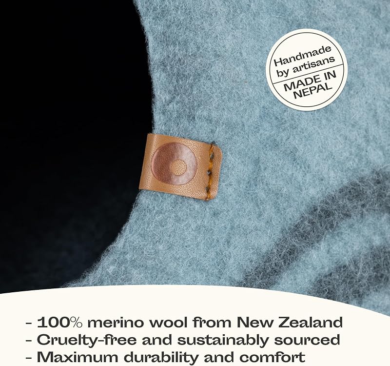 MEOWFIA 100% Merino Gyapjú Macskaagy - Kézzel Filcelt, Környezetbarát Alvóhely Cicáknak