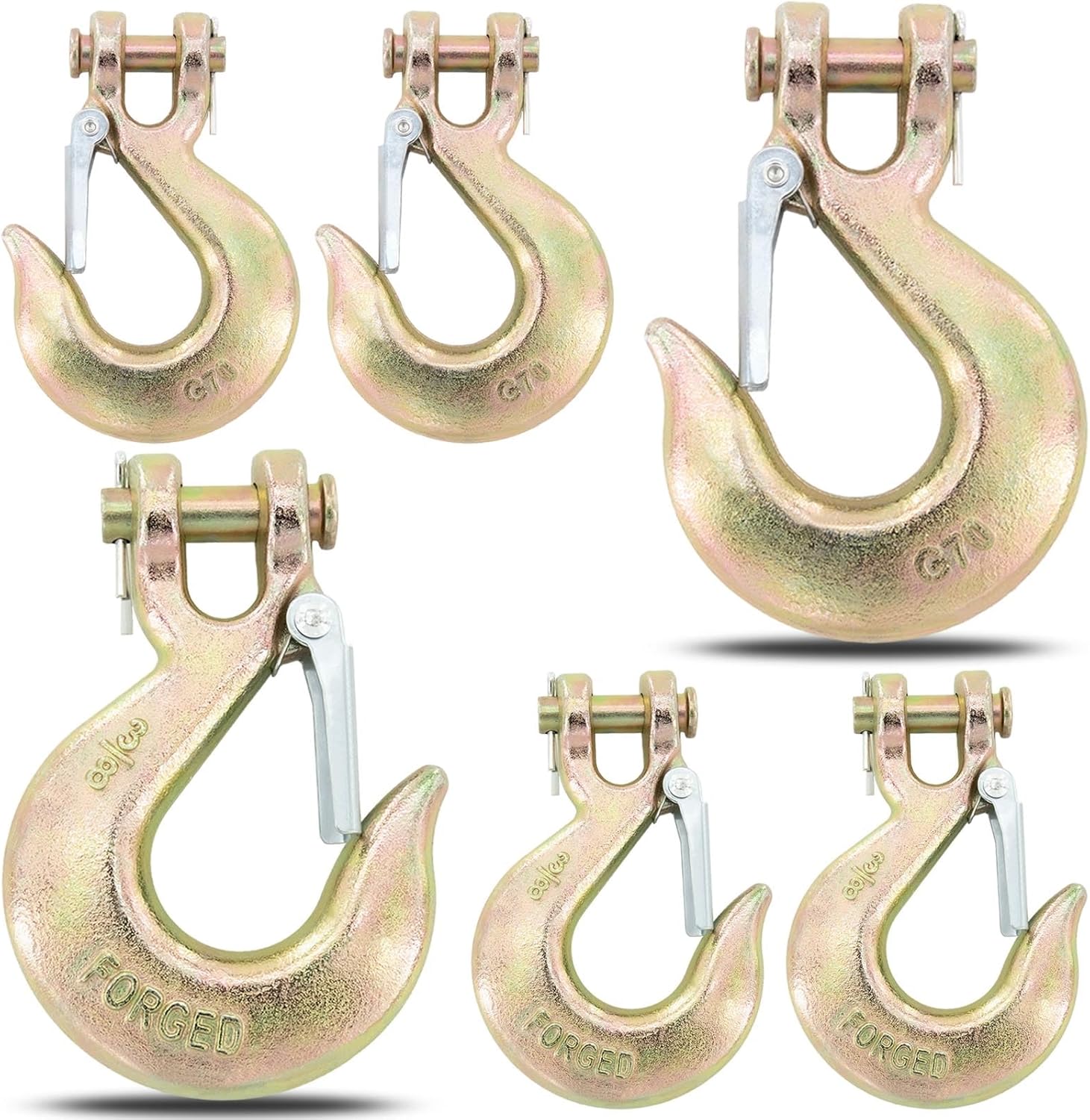 SEUNGCH 6Pack 3/8" Clevis Slip Hook, Grade 70 Steel
