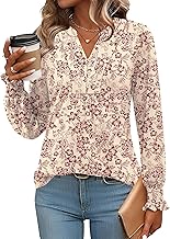 Ivicoer Womens Tops Long Sleeve Shirts for Women V Neck T Shirts Blouses for Women Dressy Casual