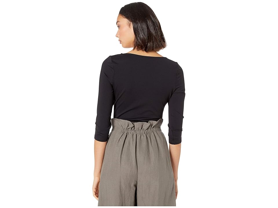 

Bebe Kaia Square Neck Bodysuit (Jet Black) Women's Jumpsuit & Rompers One Piece