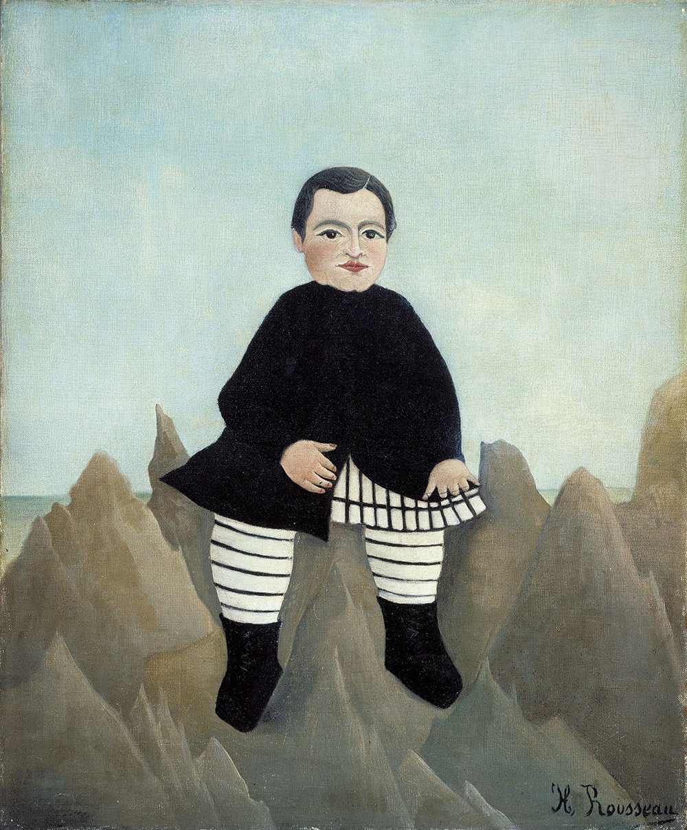Boy on The Rocks Henri Rousseau affiche extra large pour salon moderne