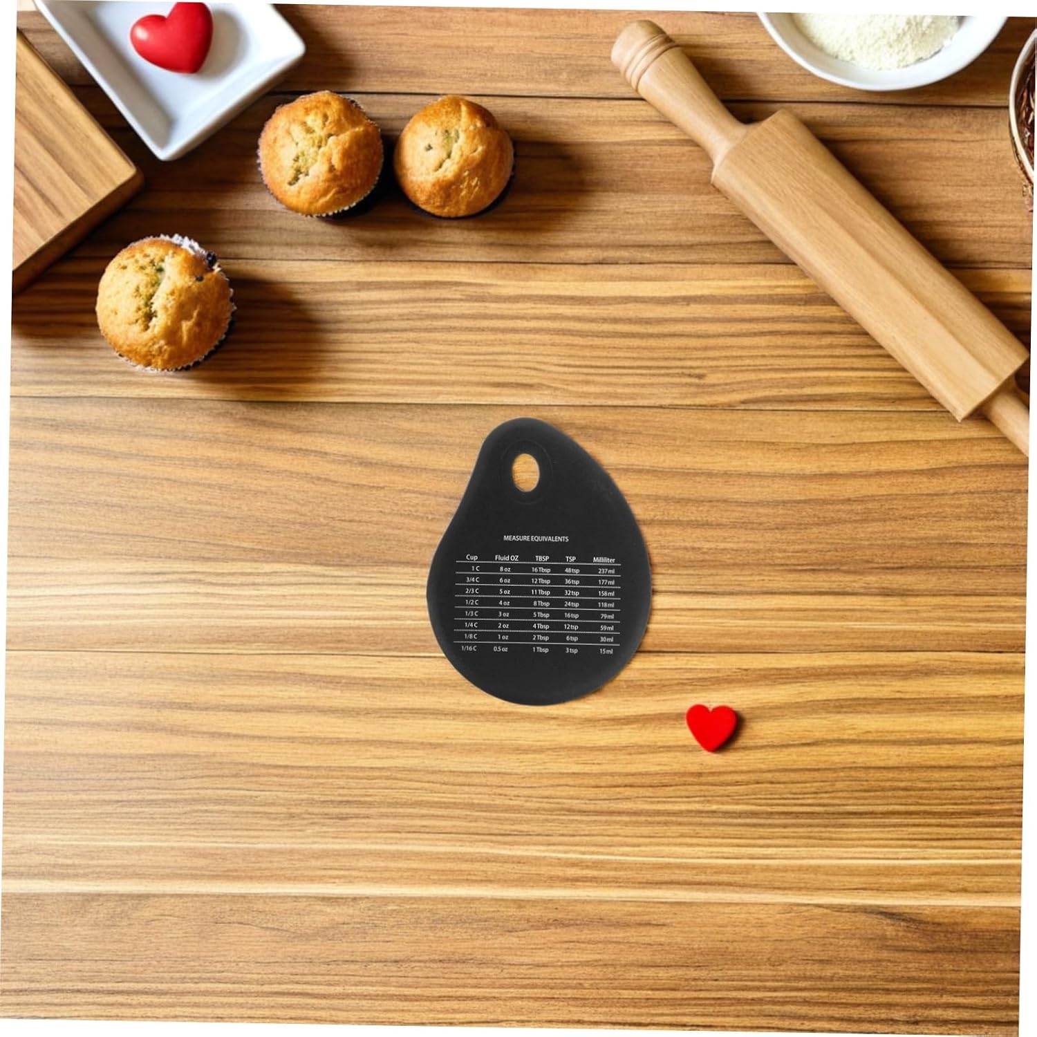 4pcs Black Silicone Baking Cutter Set with Dough Cutting Function and Easy to Clean Feature, Includes Kitchen Measurement Conversion Chart for Accurate Baking and Cooking