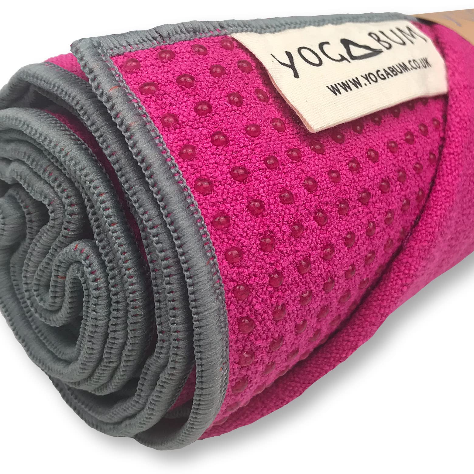 Yogabum Grip Dot Yoga Mat Towels, Pink, 62 cm x 183 cm - Image 3