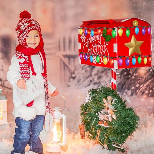 Miniatura 6 de Whaline Juego de 49 imanes reflectantes de Navidad para automóvil, 36 imanes de luz de bombillas coloridas con 13 líneas de calcomanías magnéticas