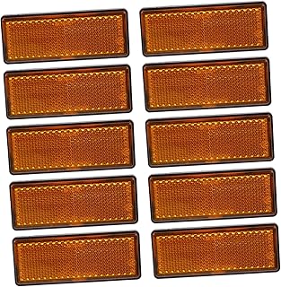 Totority 10 Pcs Folha Reflexiva Refletores De Entrada De Automóveis Em Postes Refletores De Fita Reflexiva Vermelha Para Pára-Choques De Carro De Entrada De Automóveis Refletor De Carro