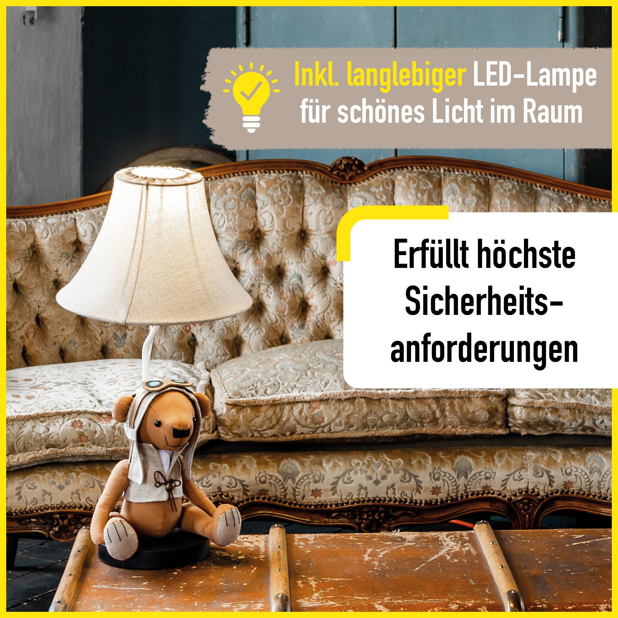 Charles LED-Tischleuchte Bärenlampe 61 cm hoch Dekoleuchte Handarbeit Kinderzimmerlampe