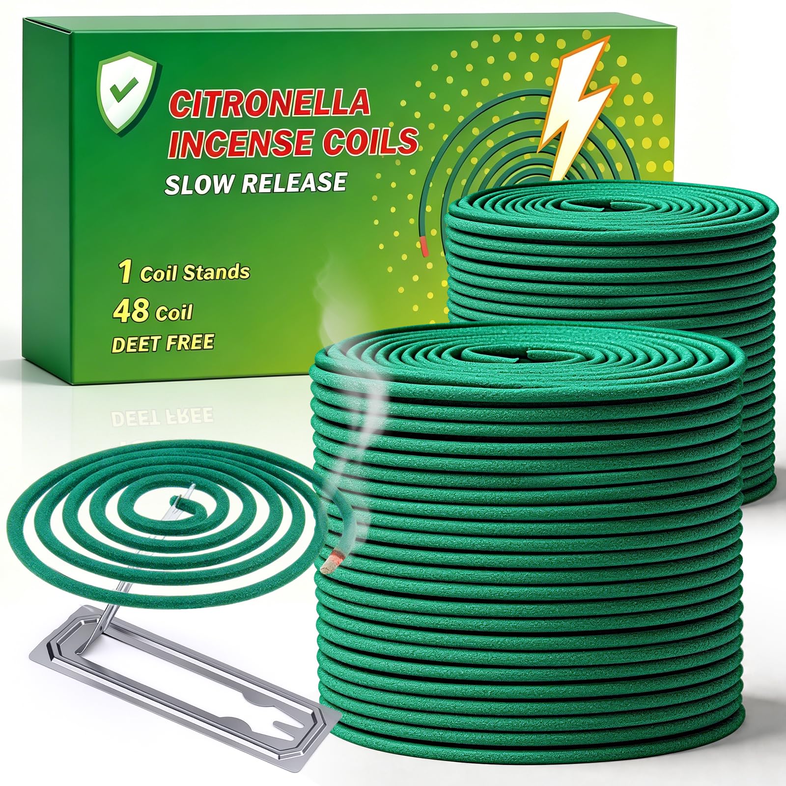 Mückenspirale - Mückenschutz Mückenabwehr Räucherspirale Anti Mücken, Citronella Mückenspiralen Draußen für Outdoor Camping Zubehör Summer Must Haves, 48 Spiralen (24x2) mit Halterung