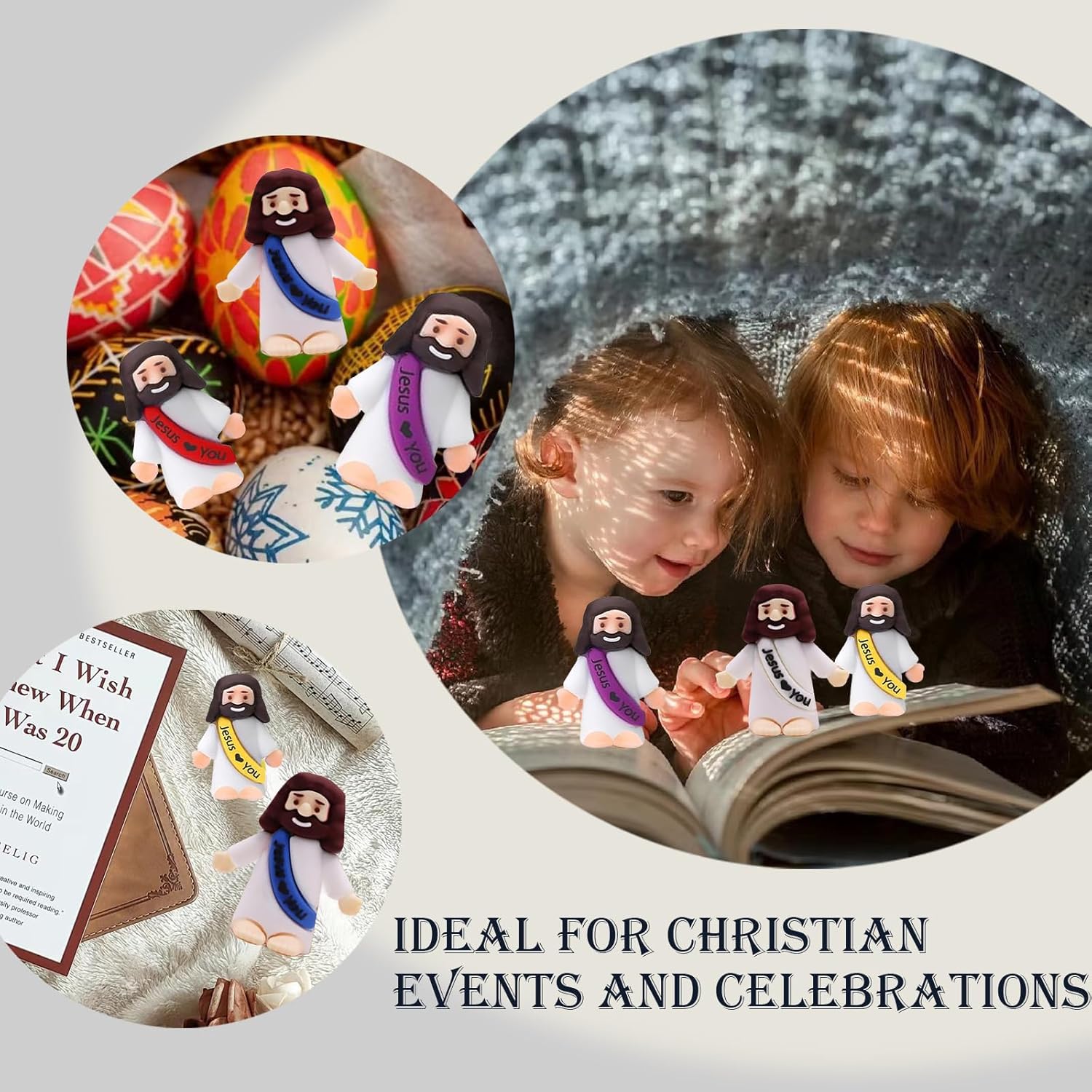 100PCS Little Jesus Figures, Mini Jesus Figurines in Bulk, Multicolor Tiny Jesus Figures, Miniature Figurines to Hide and Seek Religious Gifts for Easter Egg Stuffers - Image 7