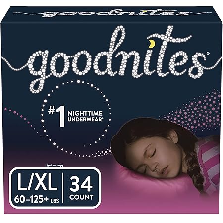 GoodNites Bedtime Bedwetting Underwear for Girls, L-XL, 34 Ct. (Packaging May Vary)
